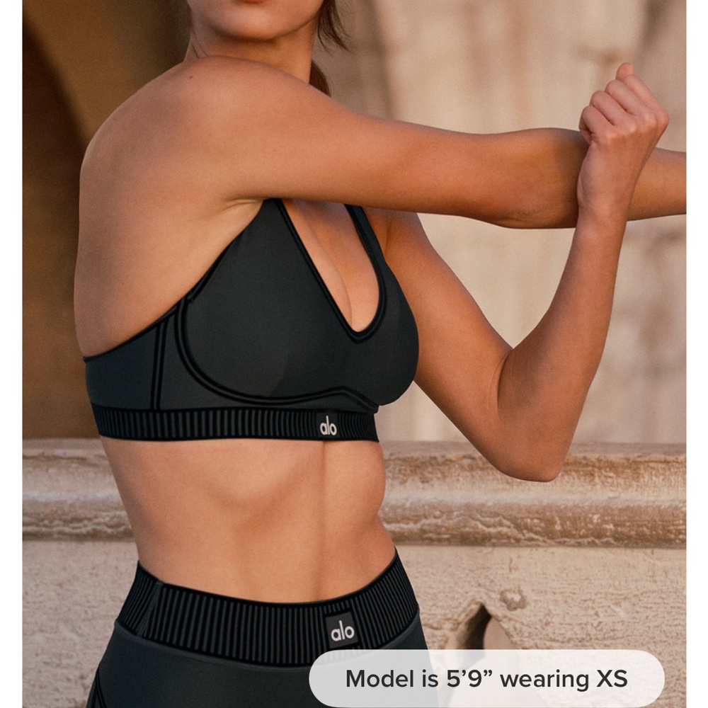 ALO Airlift Line Up Bra- Charcoal Green